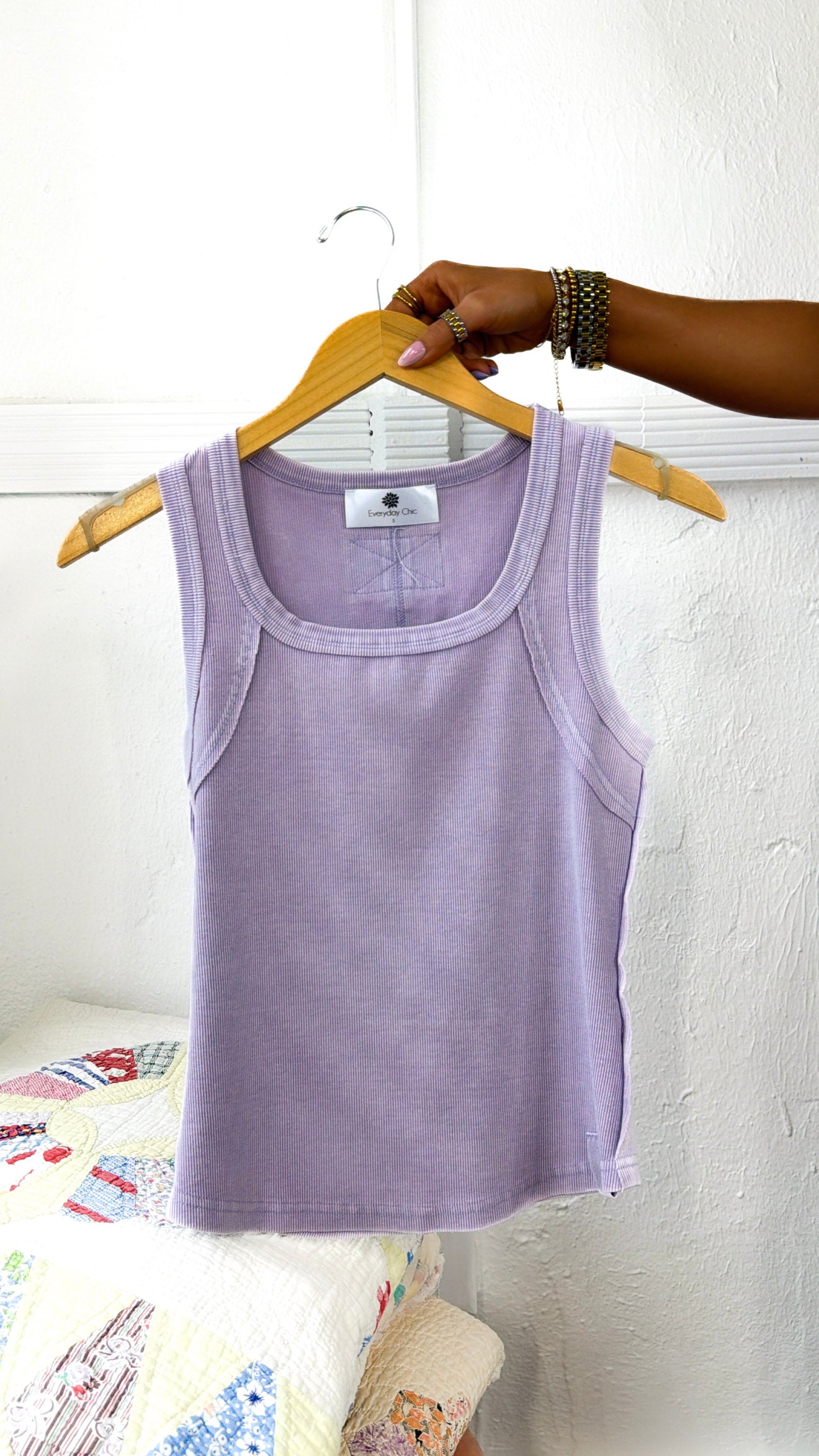 Simply Ribbed Tank Top, Lavender Haze – Everyday Chic Boutique