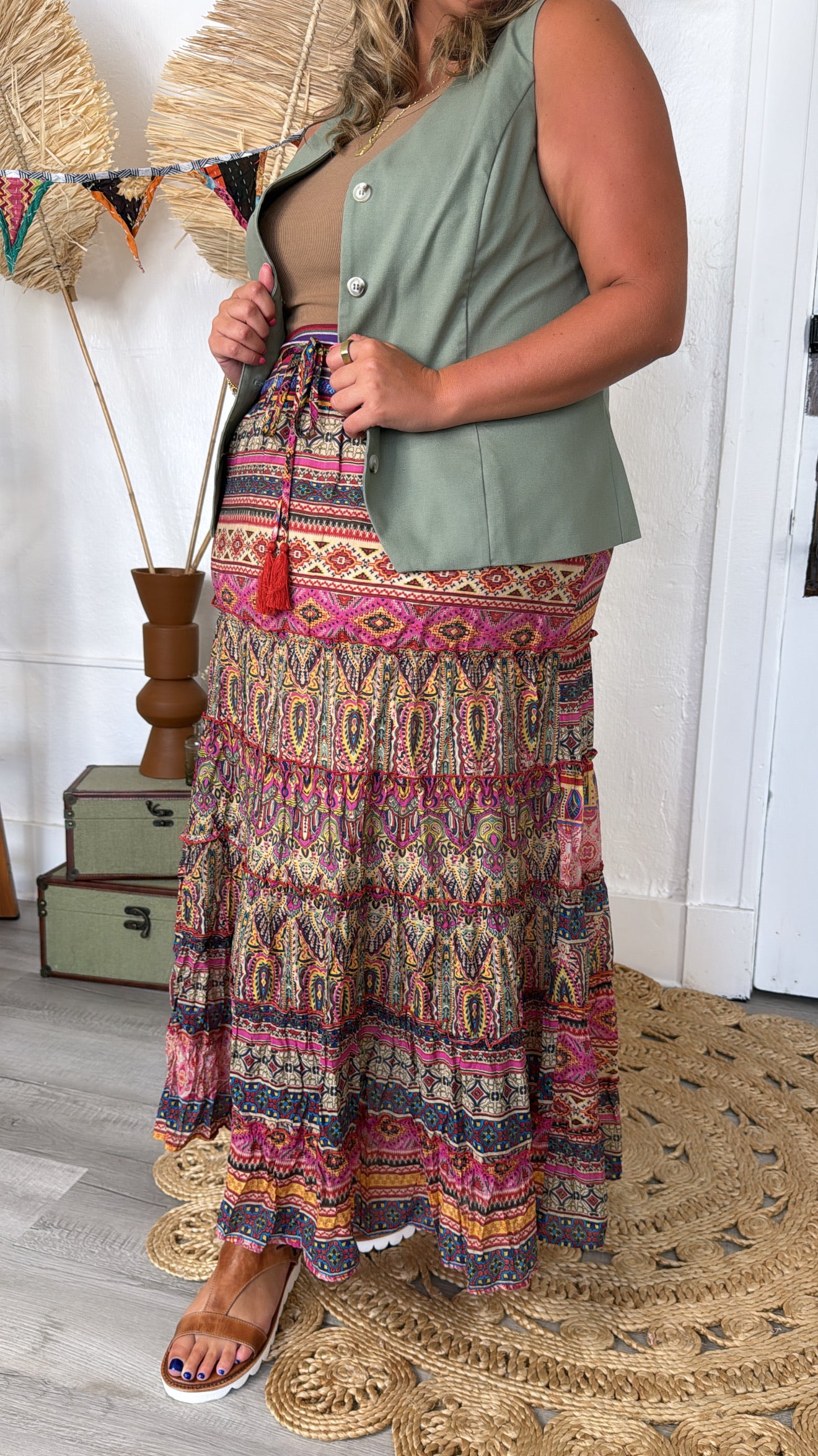 Mesh Print Boho Dress - Brielle main image 1