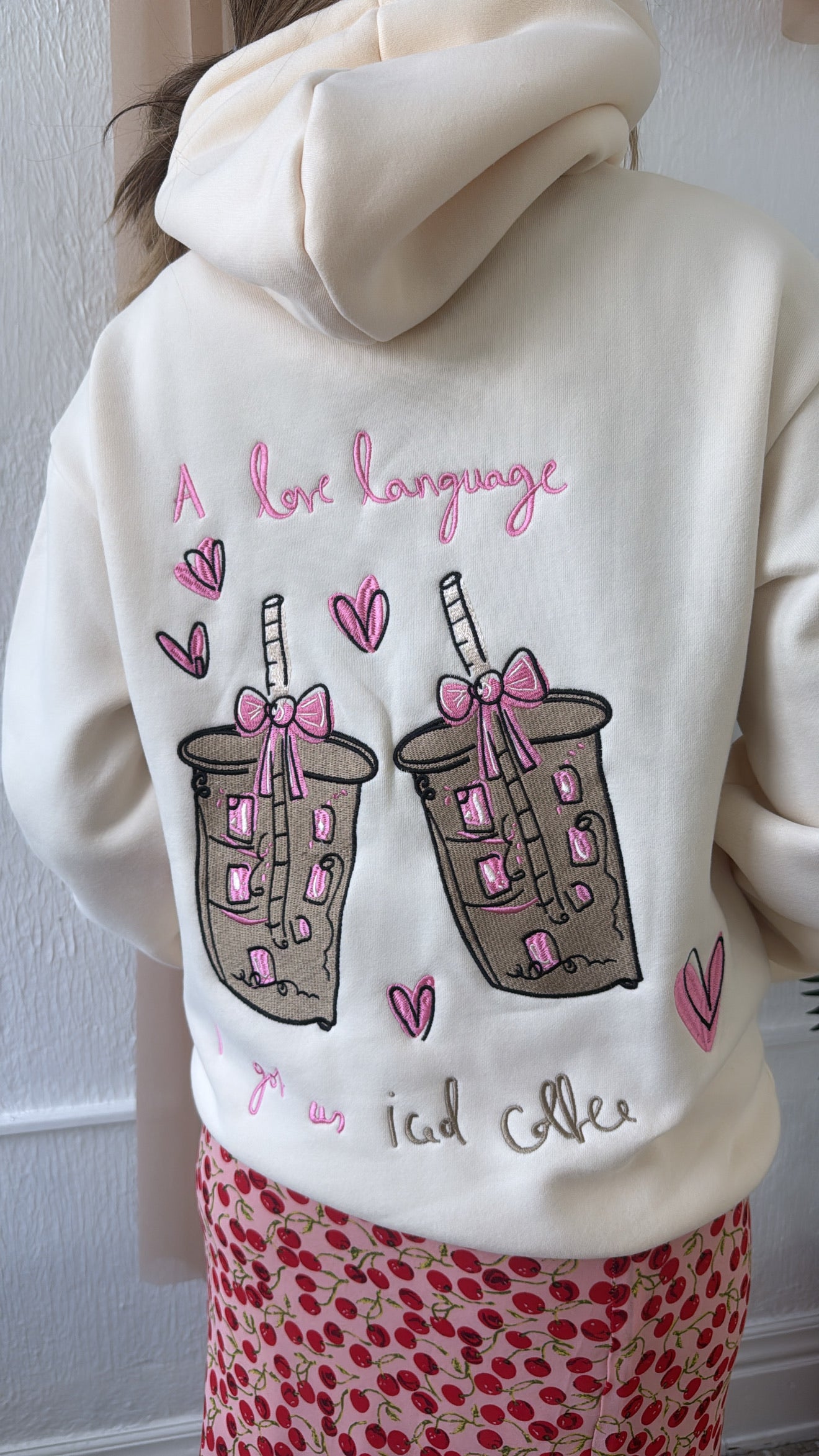 Happy Camp3r: Latte Lover Hoodie, Cream