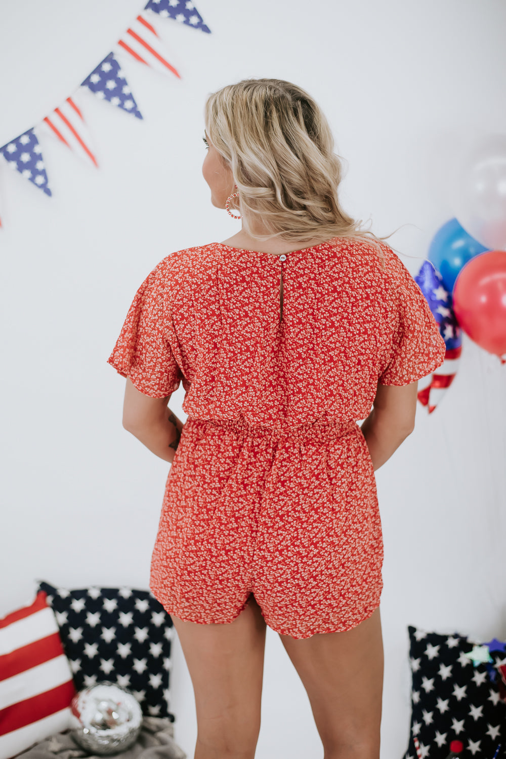 Prettiest Of All Floral Romper, Red