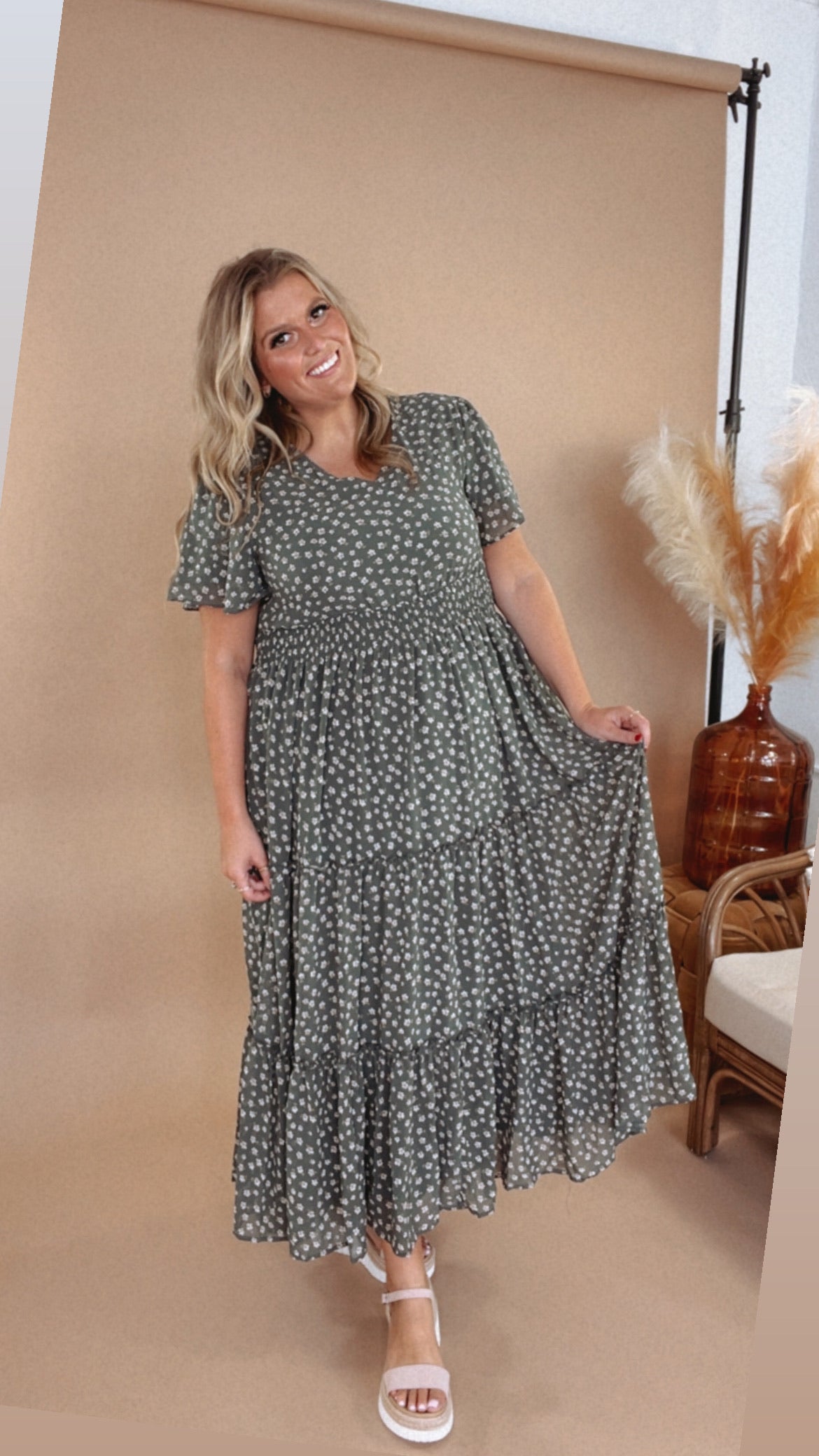 ECB Exclusive: Many Moments Floral Maxi Dress, Green – Everyday