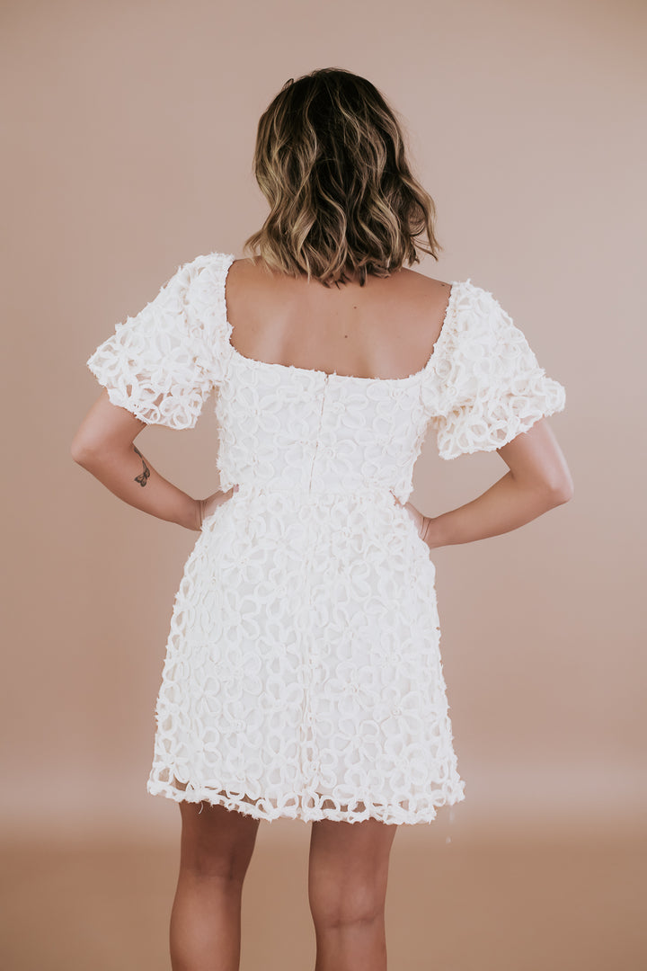 Short Sleeve Mini White Dress