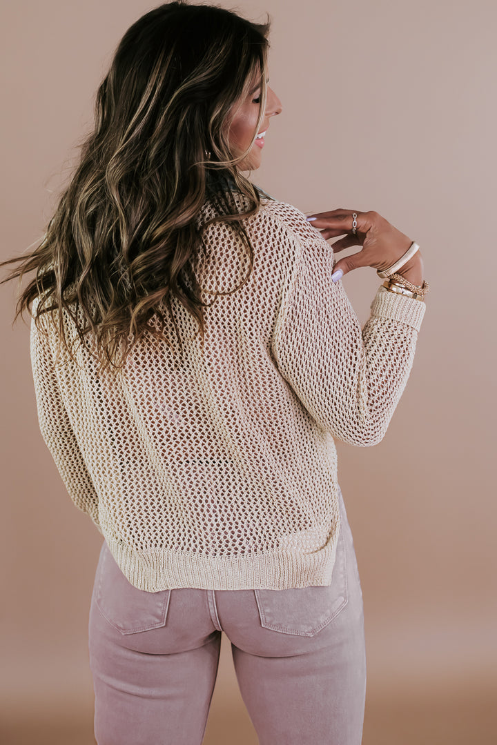 Slow Fade Knitted Top, Taupe