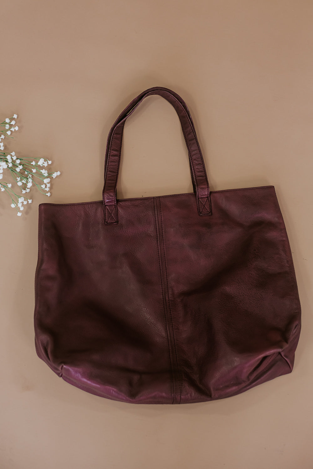 Phoenix Large Leather Shopper Bag, Burgundy