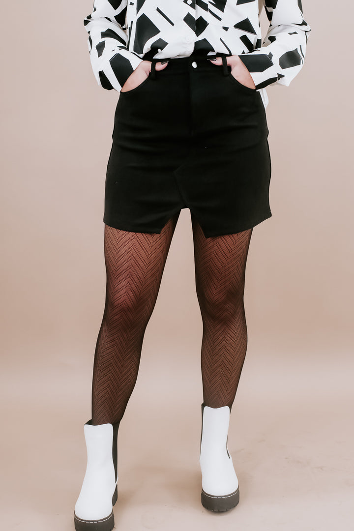 Isn't She Lovely Suede Mini Skirt, Black