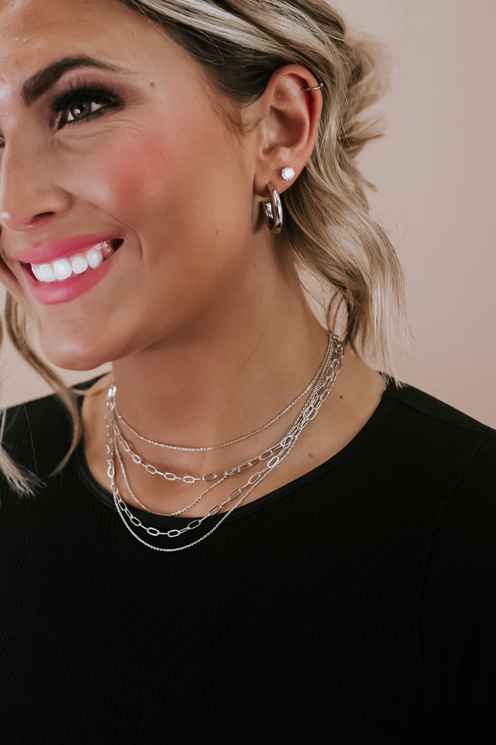 Dainty & Divine Layered Necklace, Silver