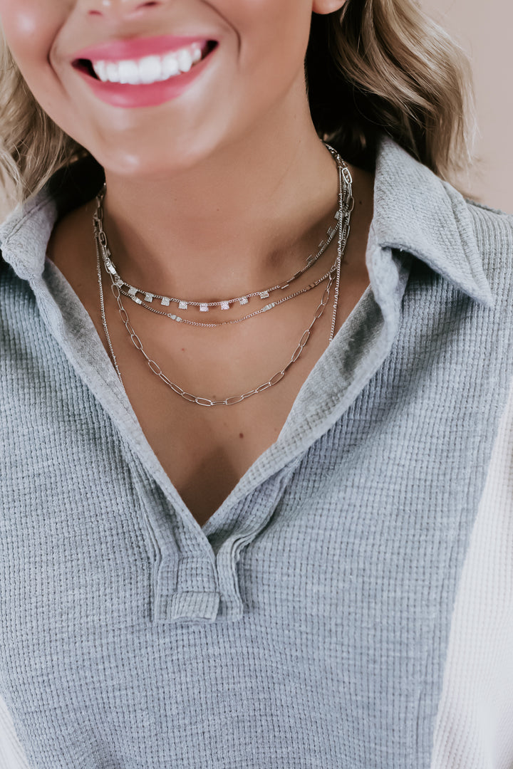 In Love W/ Layer Necklace, Silver