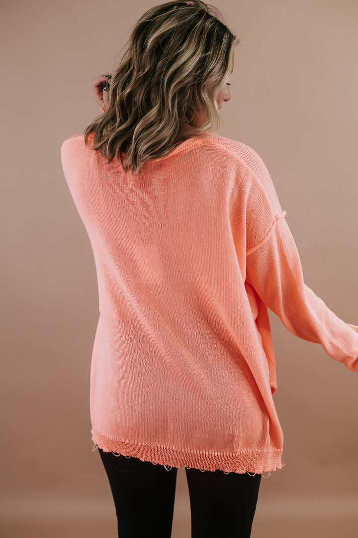 Keep it Casual Knitted Sweater, Peach