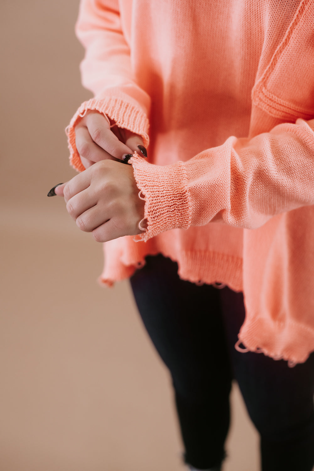 Keep it Casual Knitted Sweater, Peach