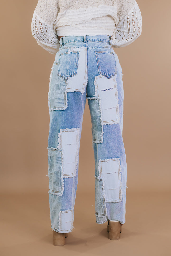 POL: Patchwork Denim Jeans