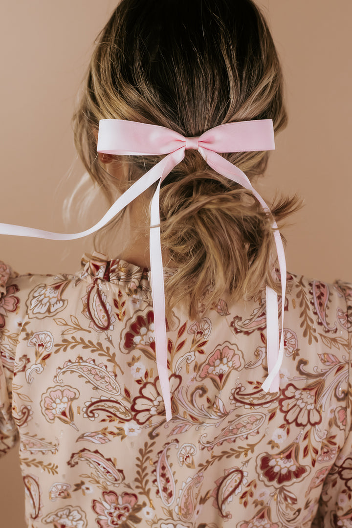 Dainty Bow Clip, Pink