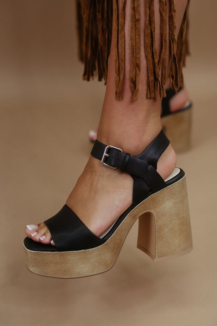The Sadie Chunky Platform Heel, Black