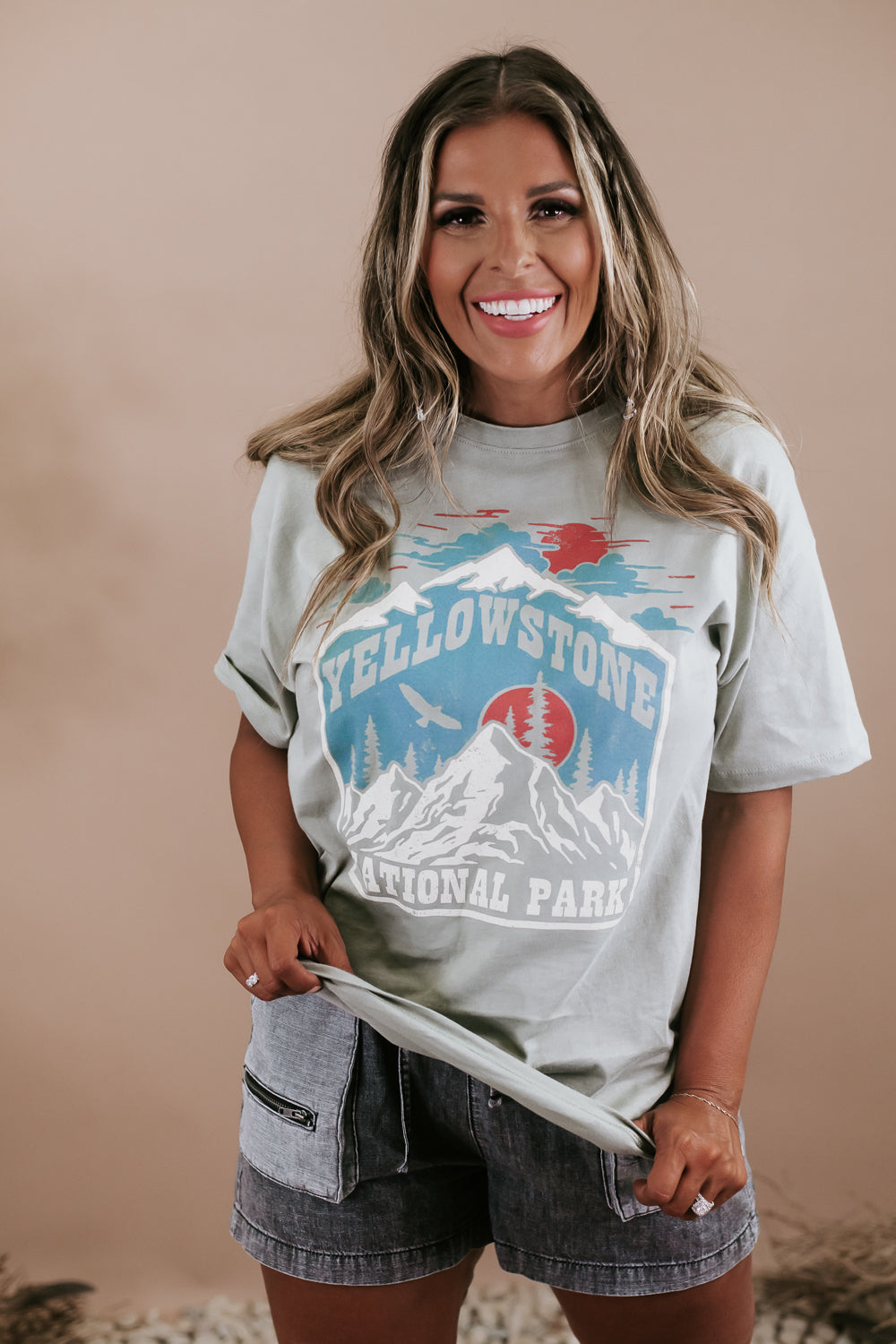 National Park Oversized Graphic Tee, Dusty Sage