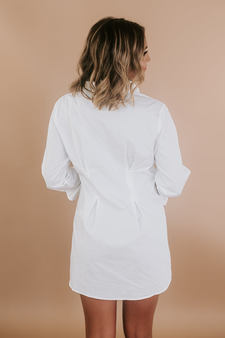 White Button Up Shirt Dress