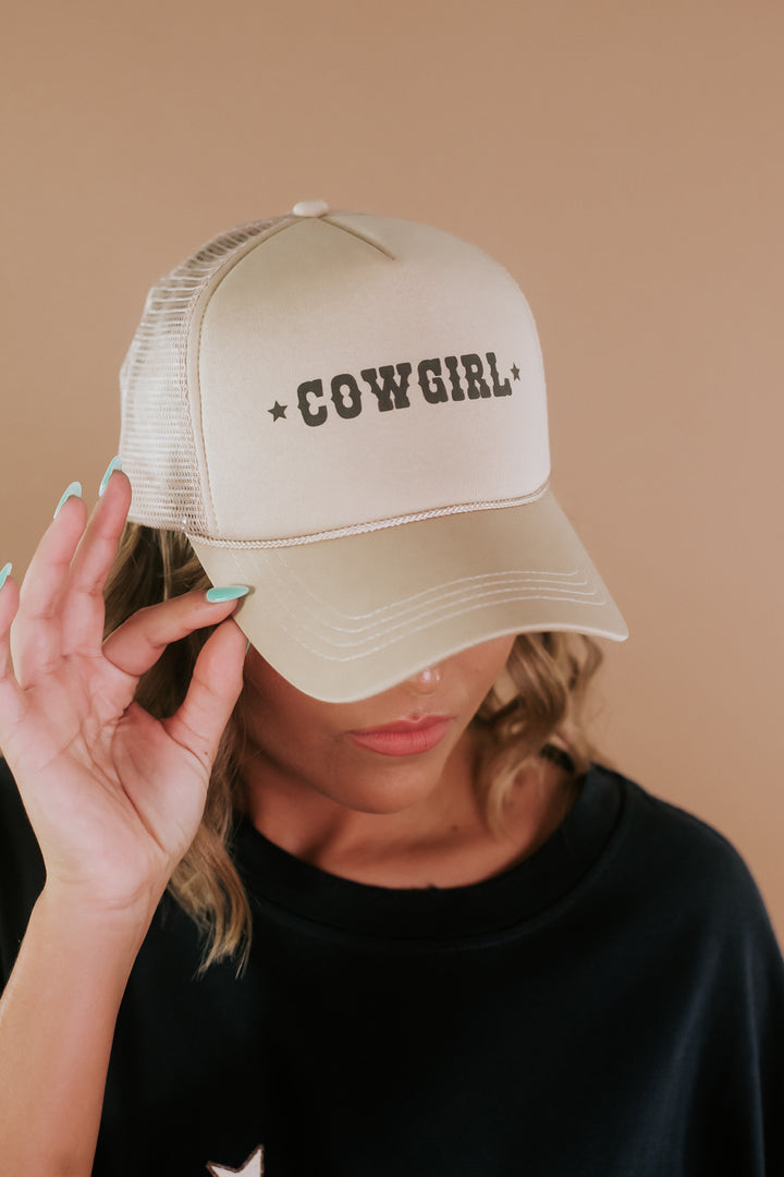 Cowgirl Trucker Hat, Tan
