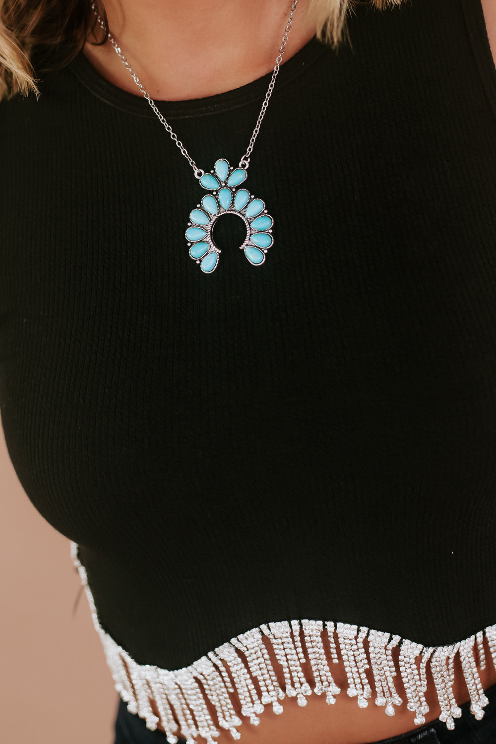 Country Blossom Necklace, Turquoise