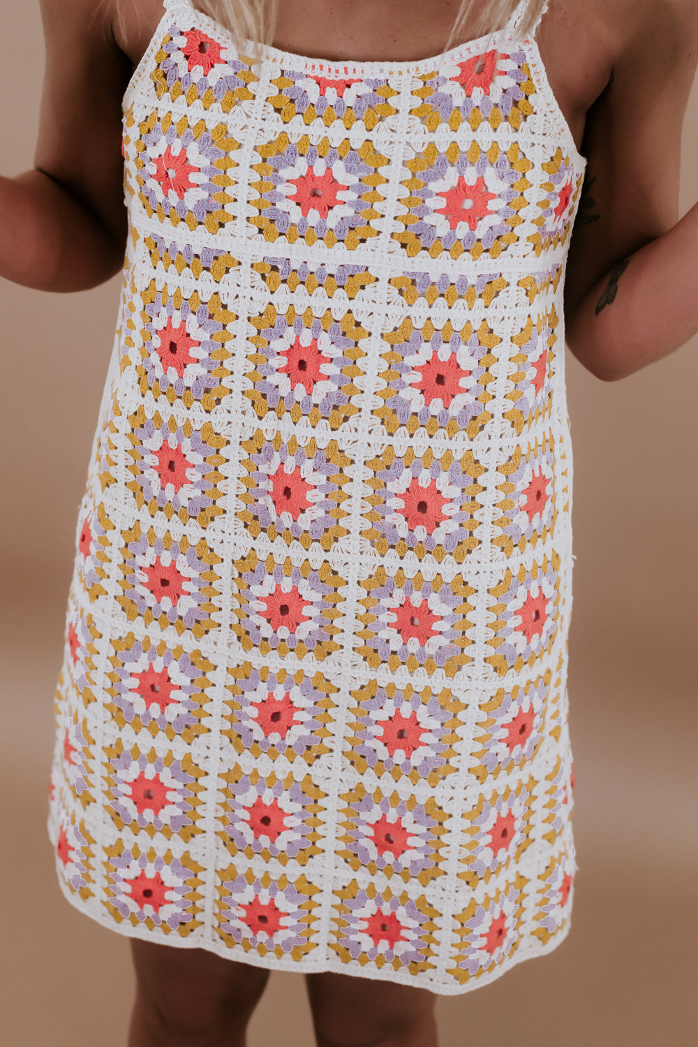 BY TOGETHER: Daydreamer Crochet Dress, Multi