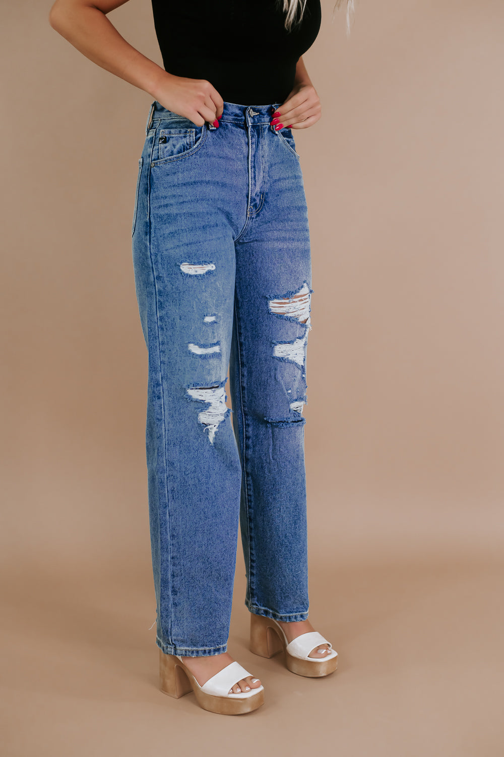 High Rise Baggy 90's Denim Jeans, KANCAN