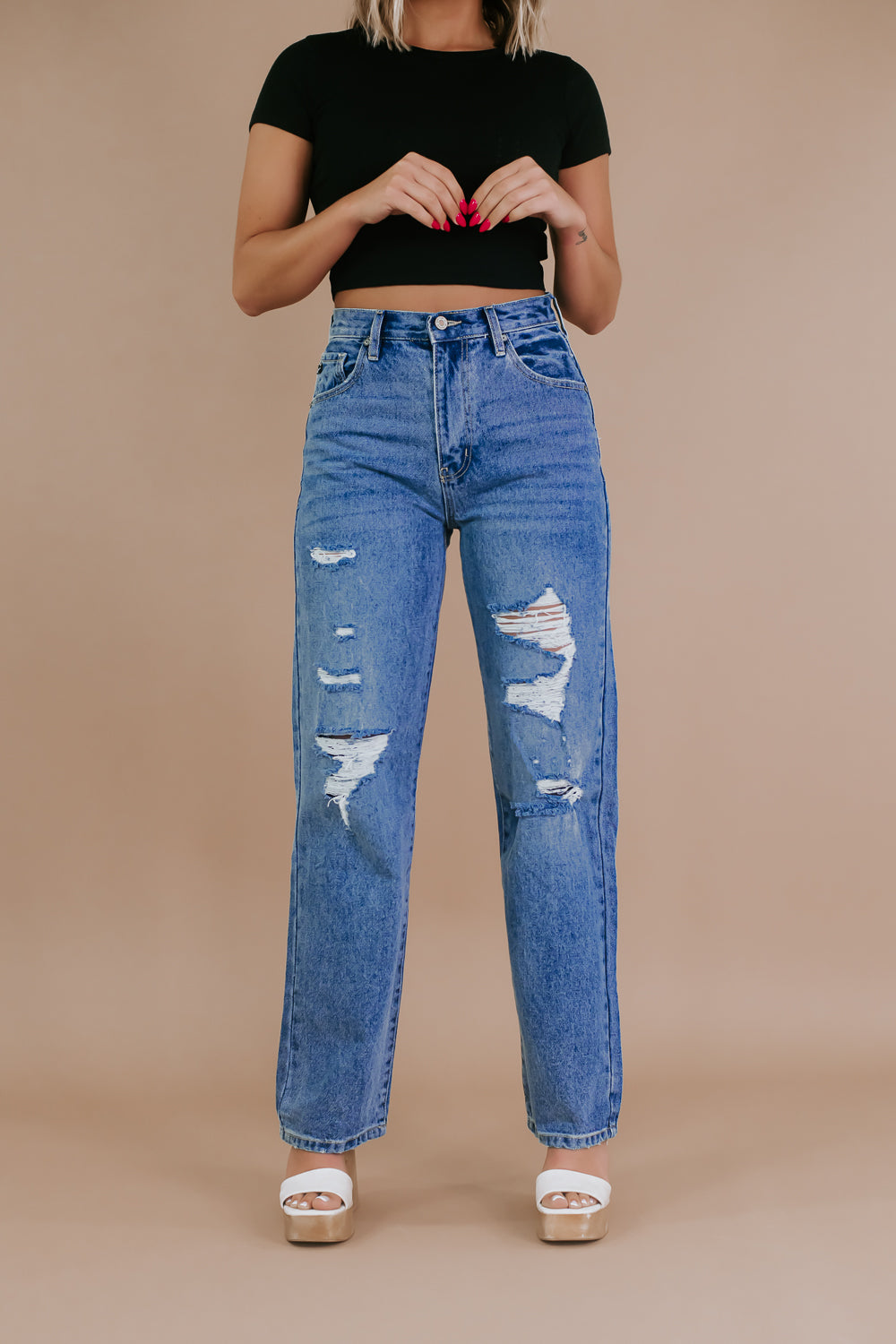 High Rise Baggy 90's Denim Jeans, KANCAN