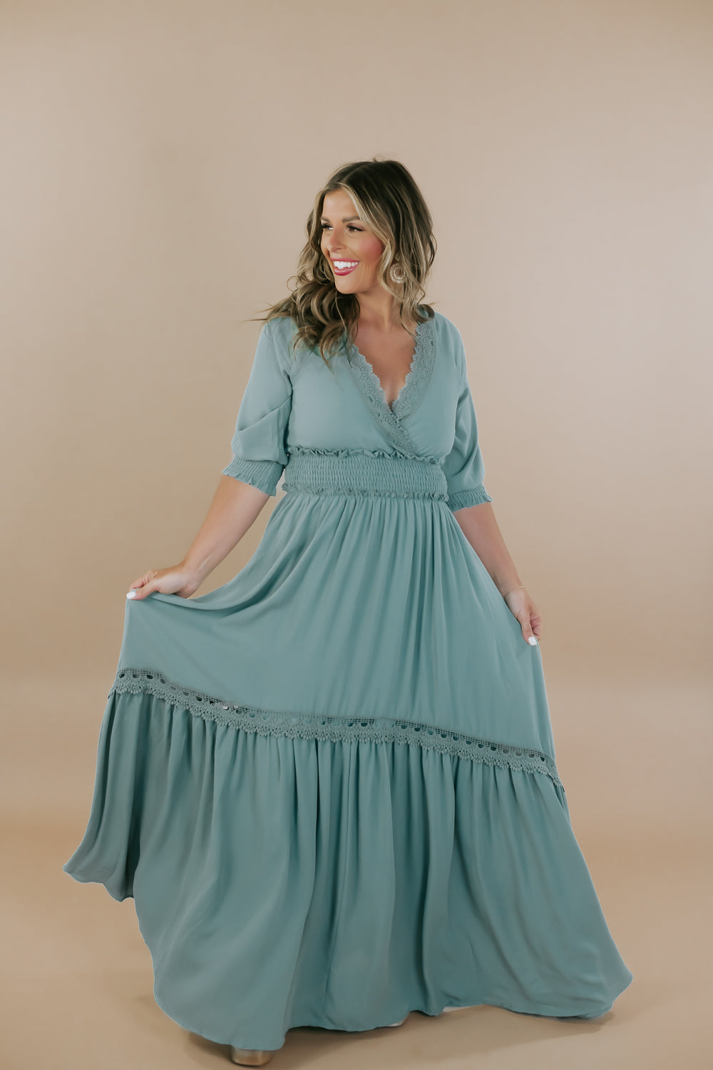 ECB Exclusive: Most Admired Maxi Dress , Sage – Everyday Chic Boutique