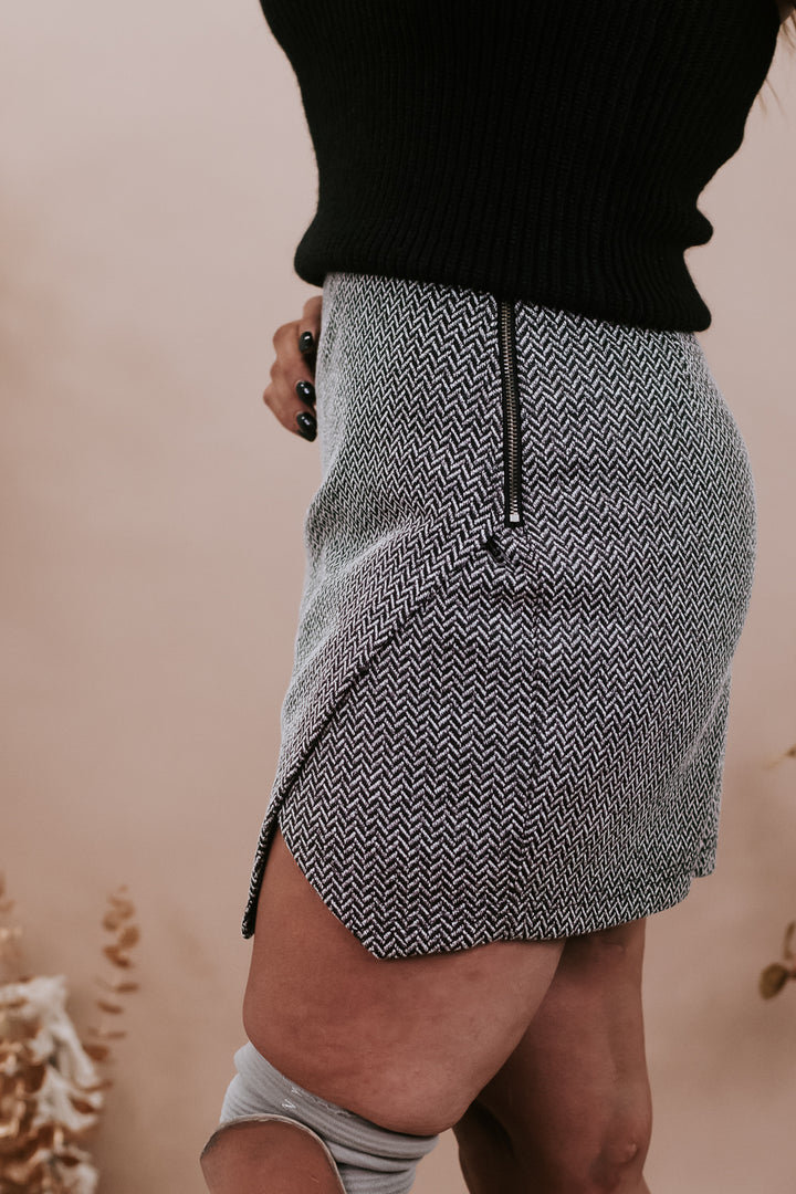 Totally Textured Mini Skirt, Black