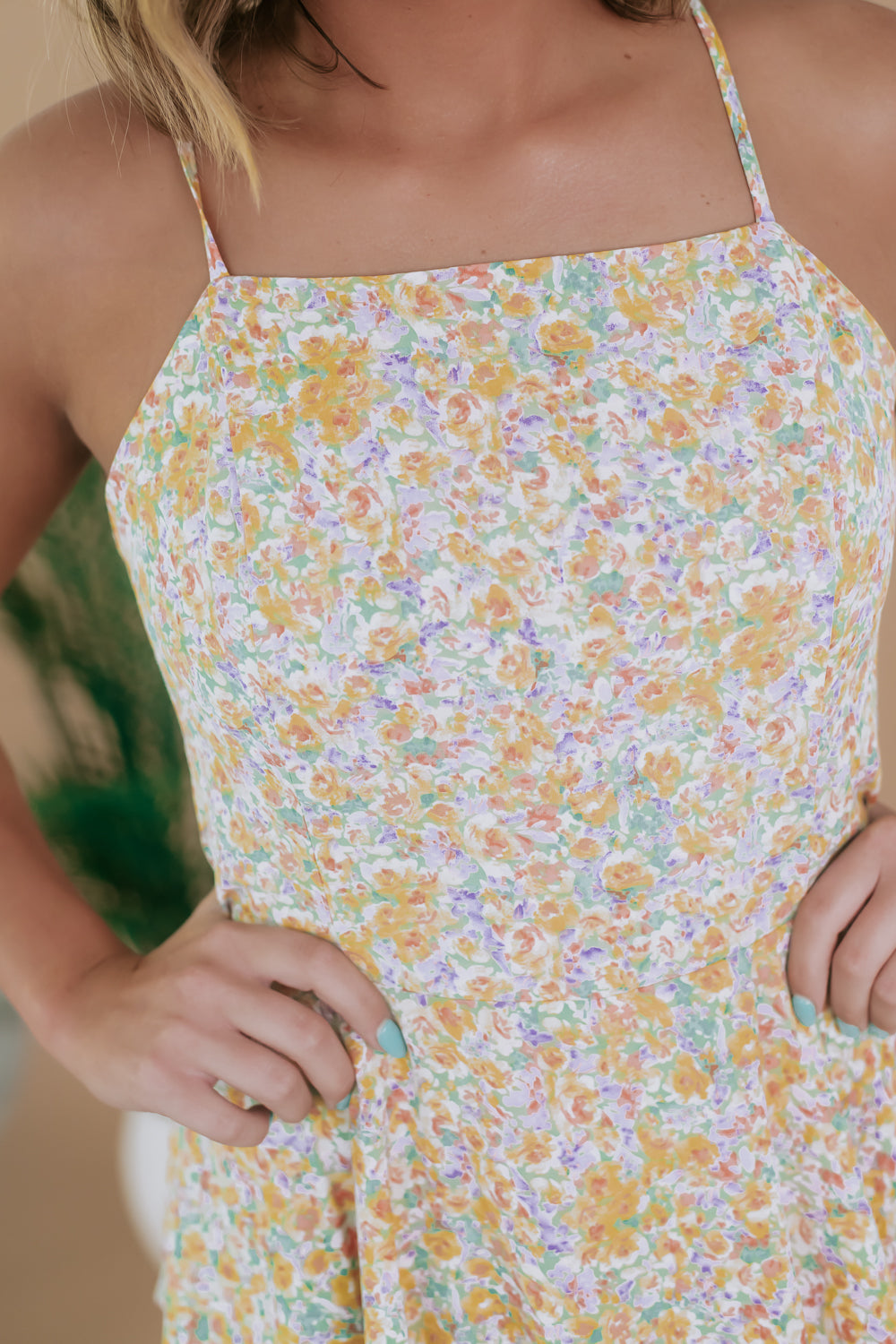 Floral Romper, Yellow