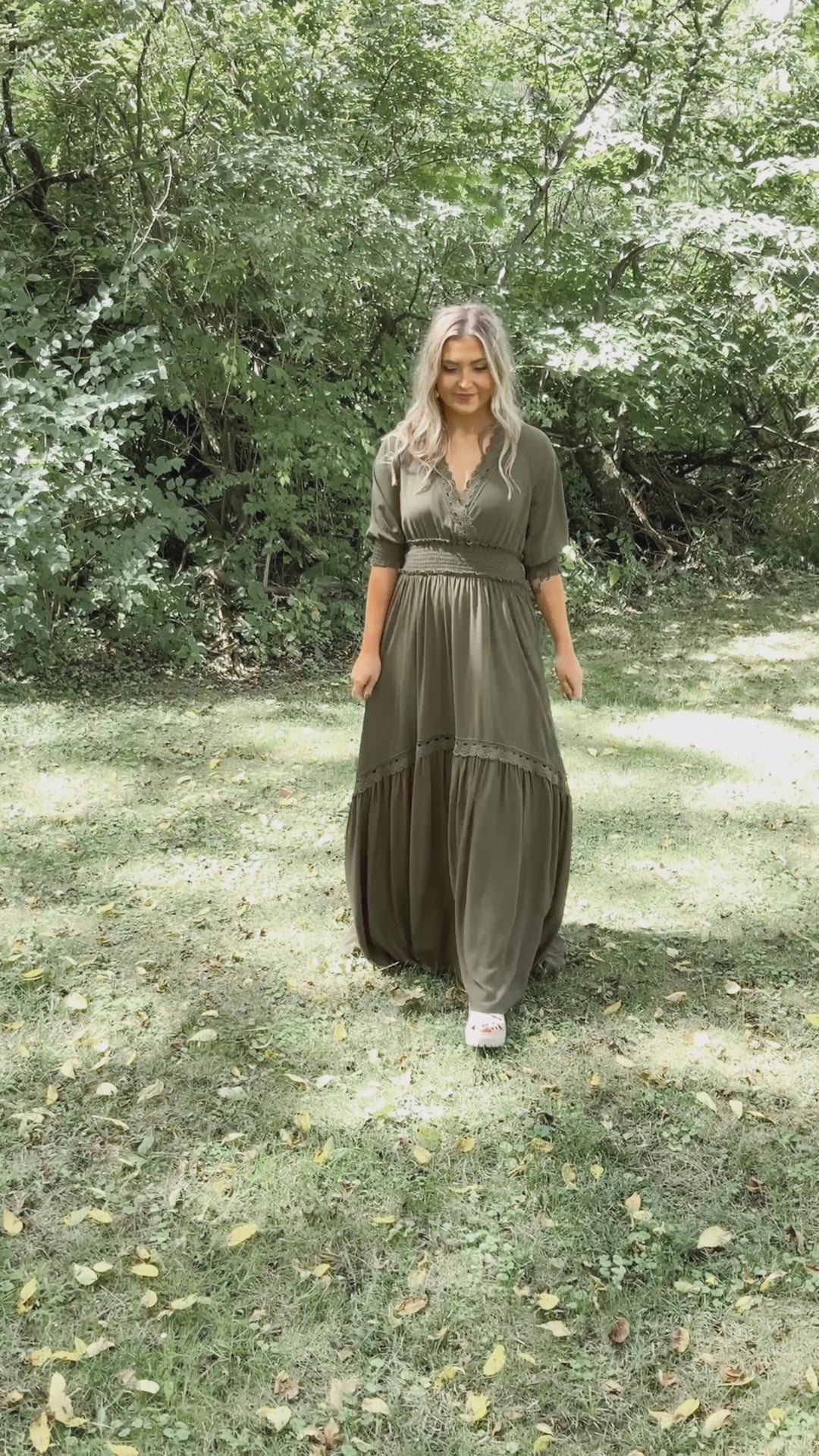 ECB Exclusive: Most Admired Maxi Dress , Olive Green