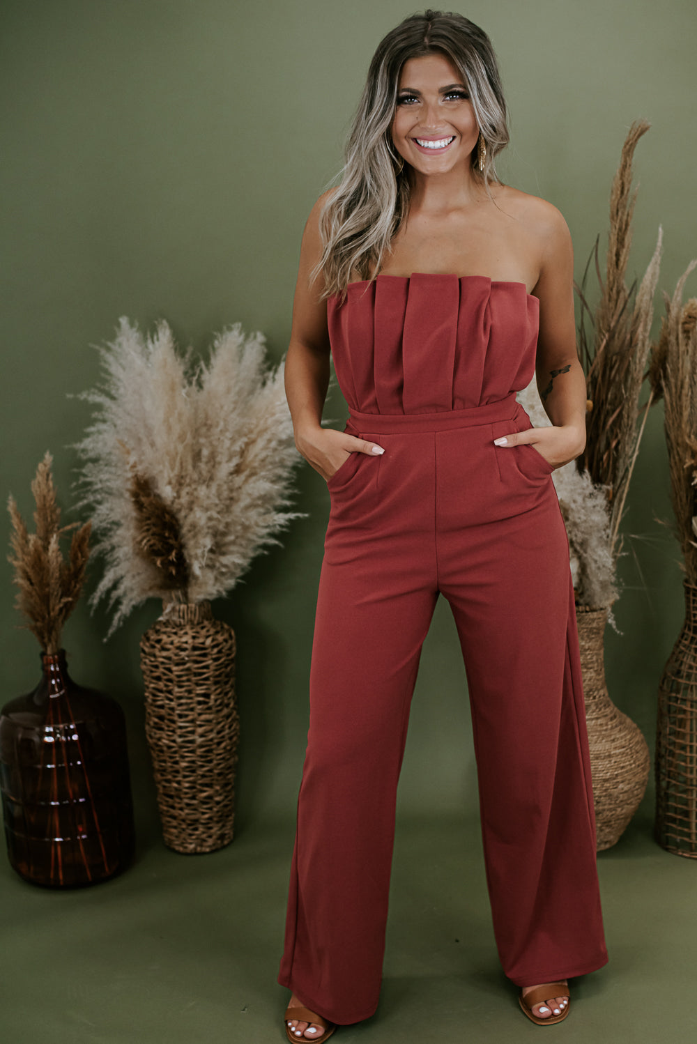 Steal Your Attention Jumpsuit, Cinnamon