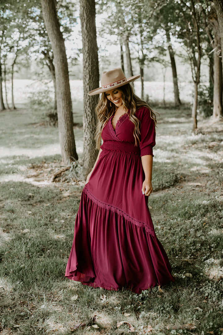 ECB Exclusive: Most Admired Maxi Dress , Wine