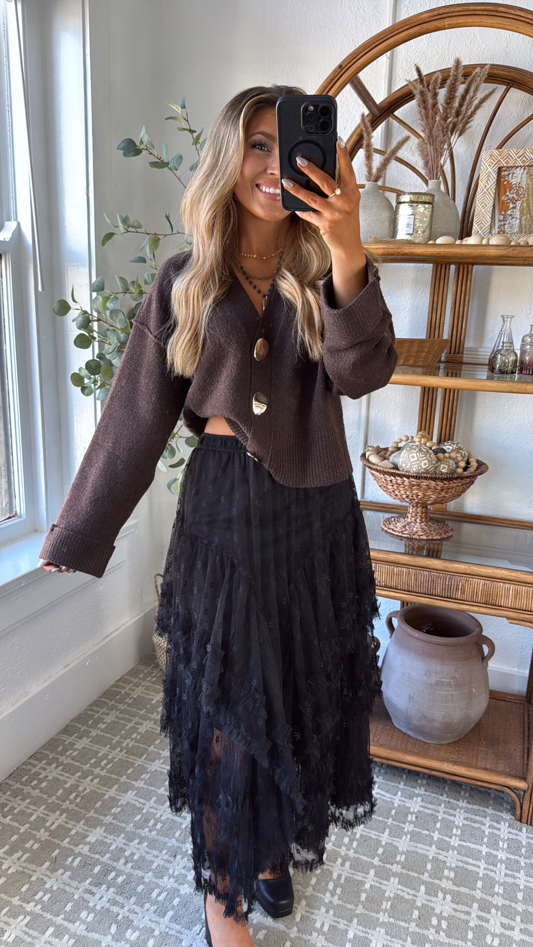 Toffee Glow Cardigan, Brown