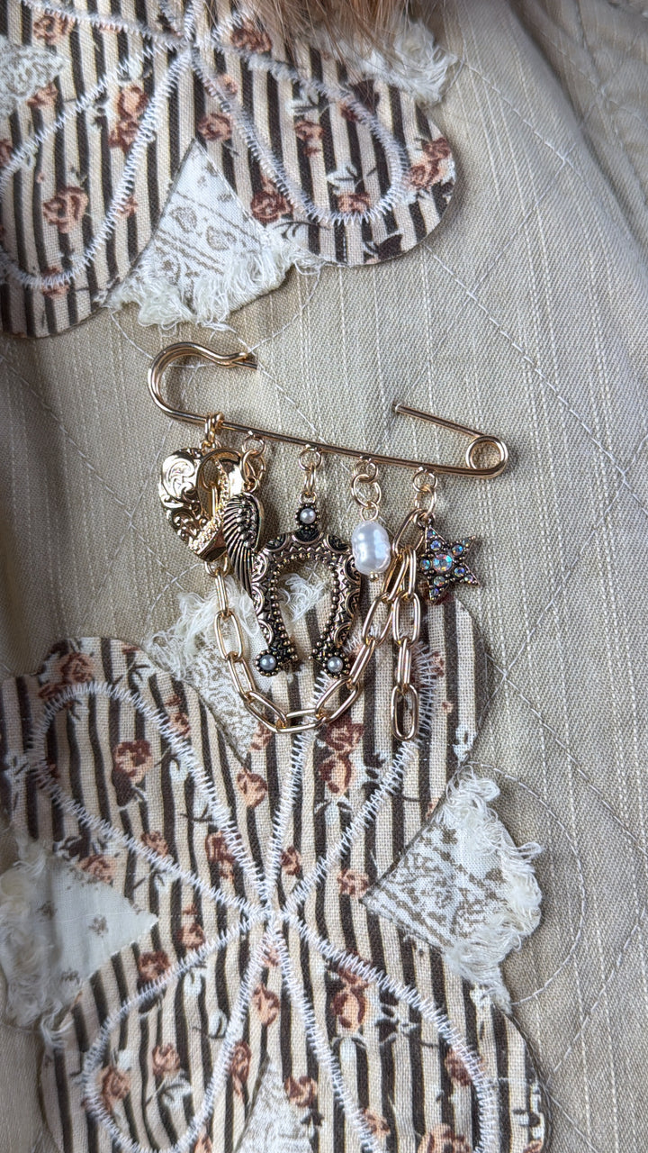 Horseshoe Charm Brooch