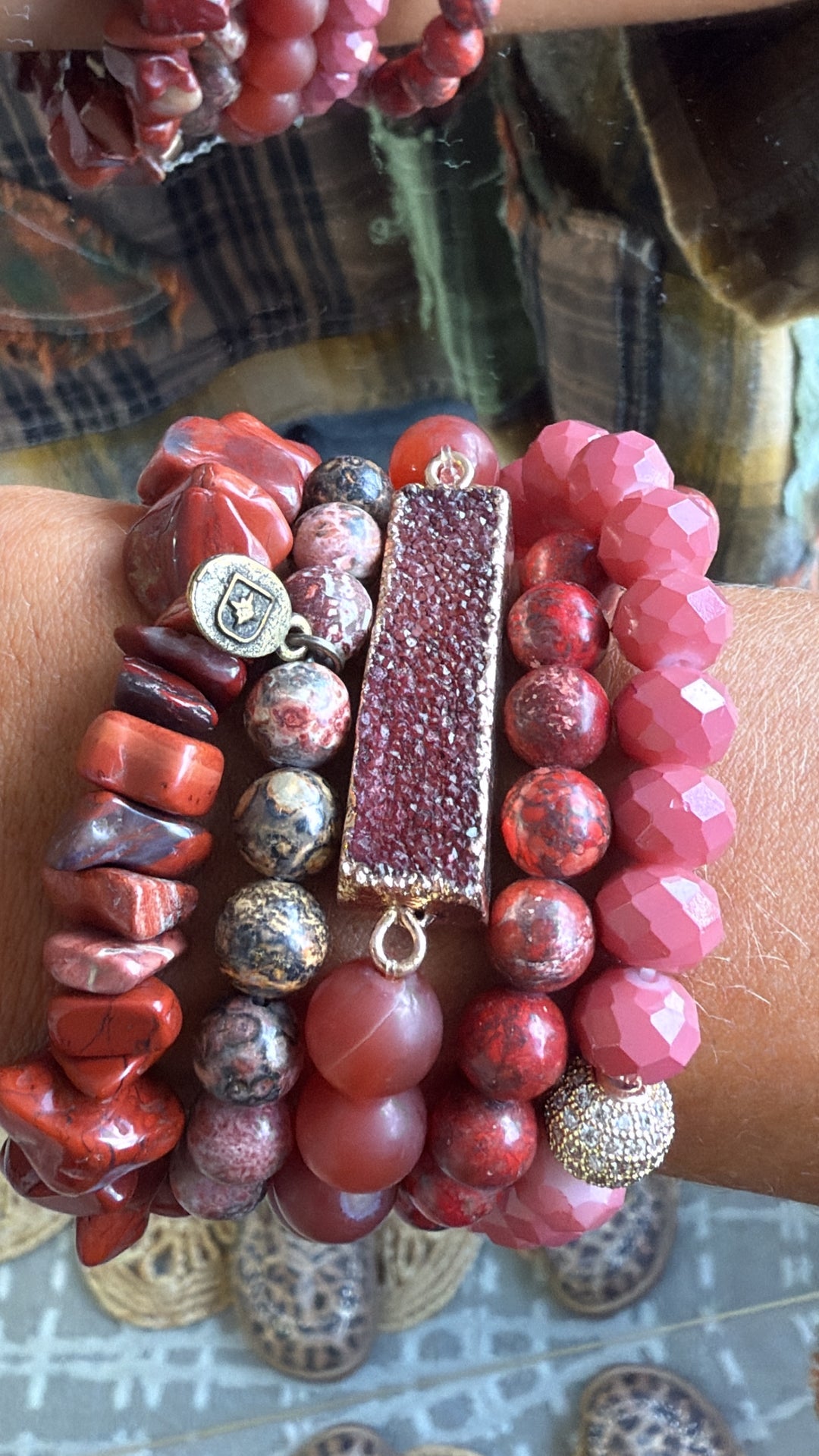 Masely Bracelet Set, Red