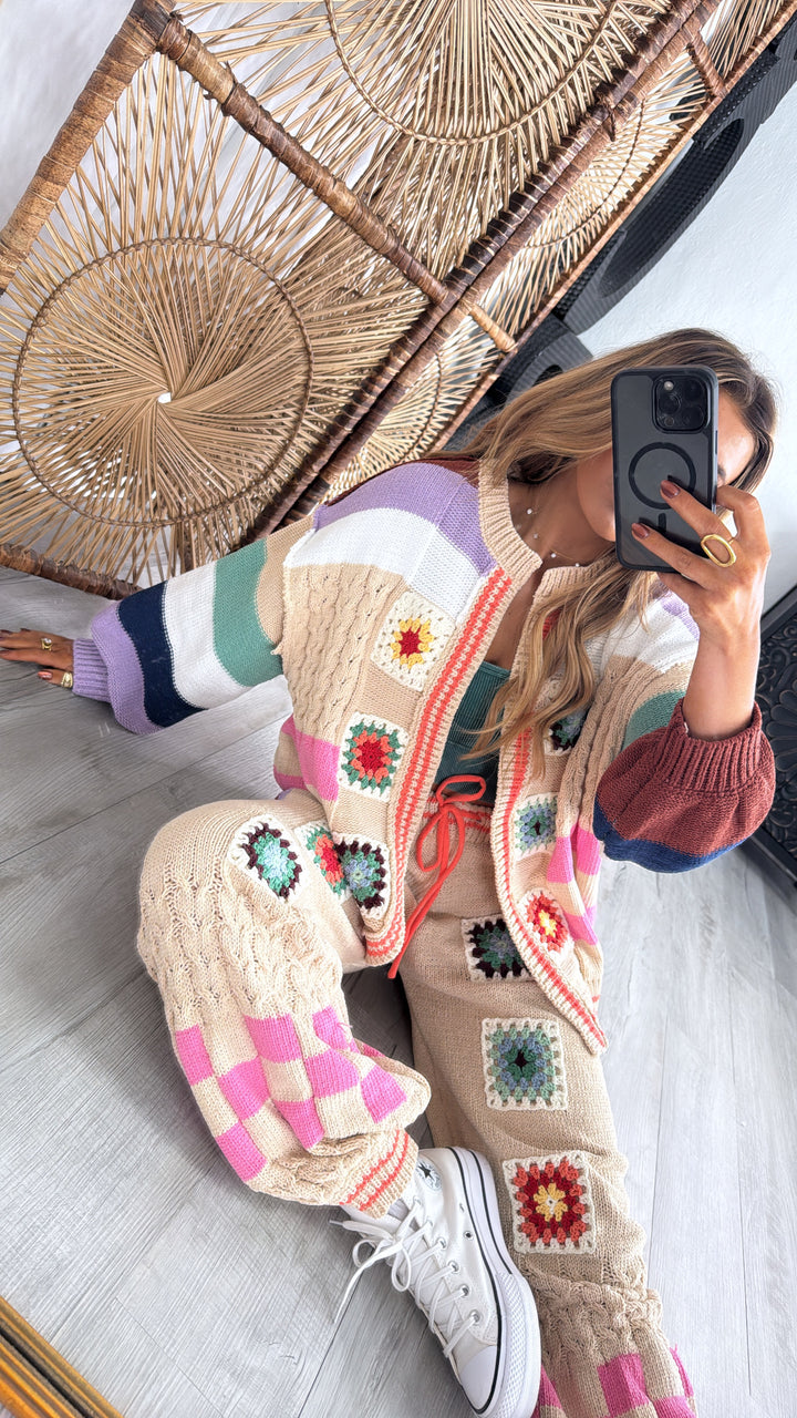 Sophie Color block Cardigan, Multi