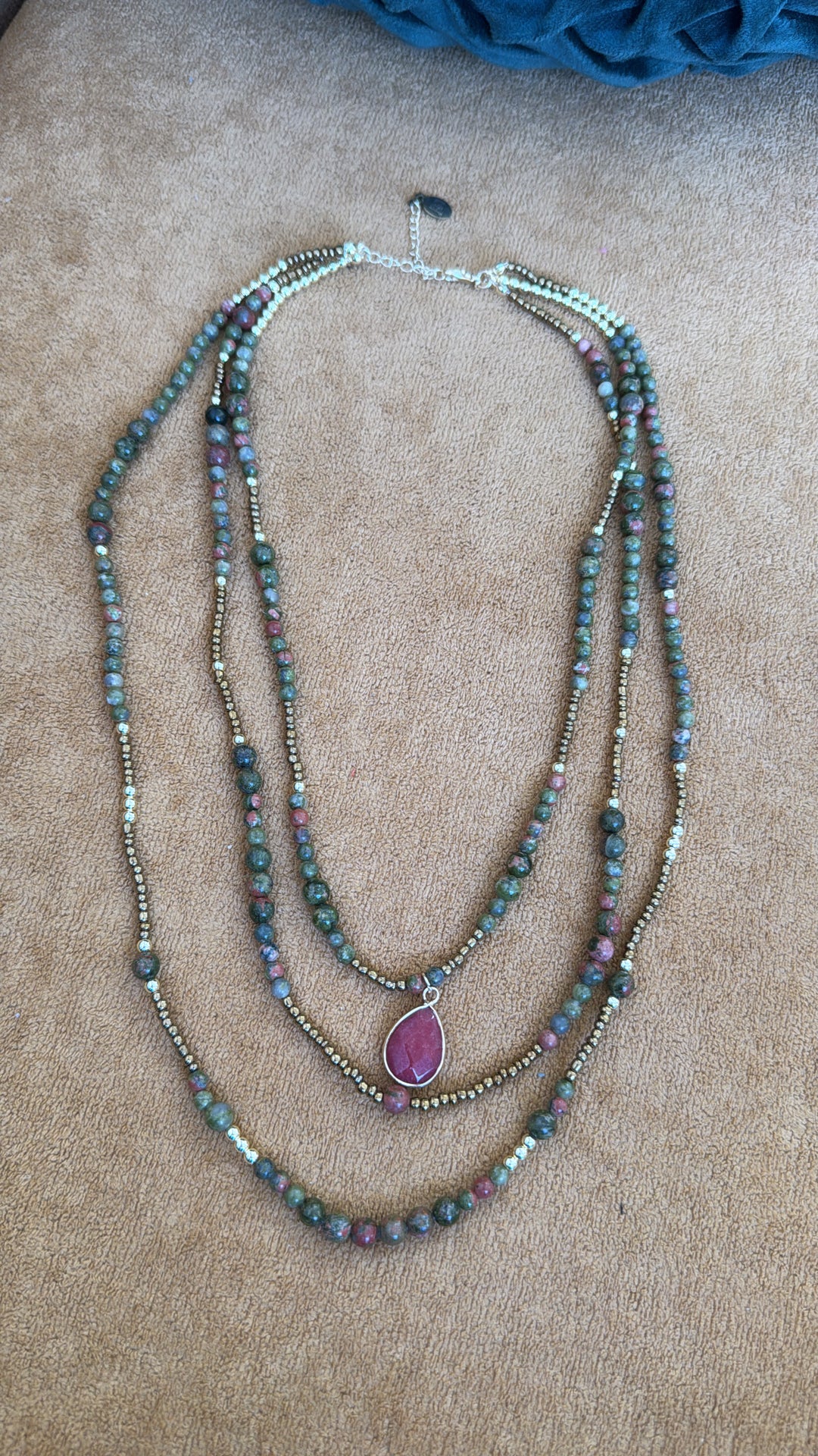 Oceans Echo Necklace, Olive