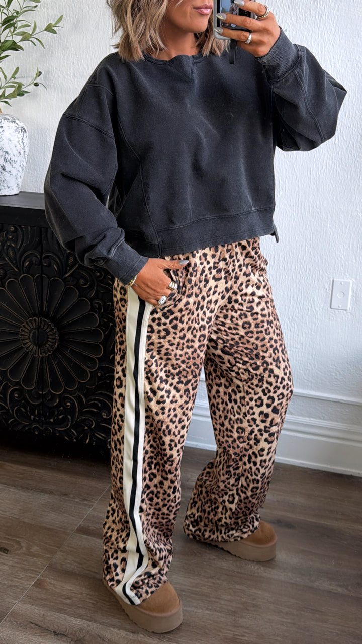 Fast Lane Leopard Pant, Black/Brown