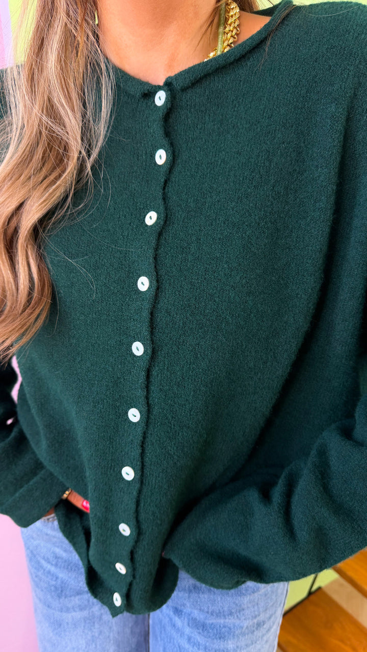 Penelope Knit Cardigan, Forest Green