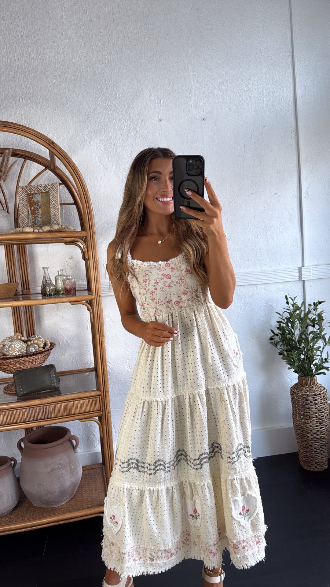 Fallin Florals Maxi Dress, Cream