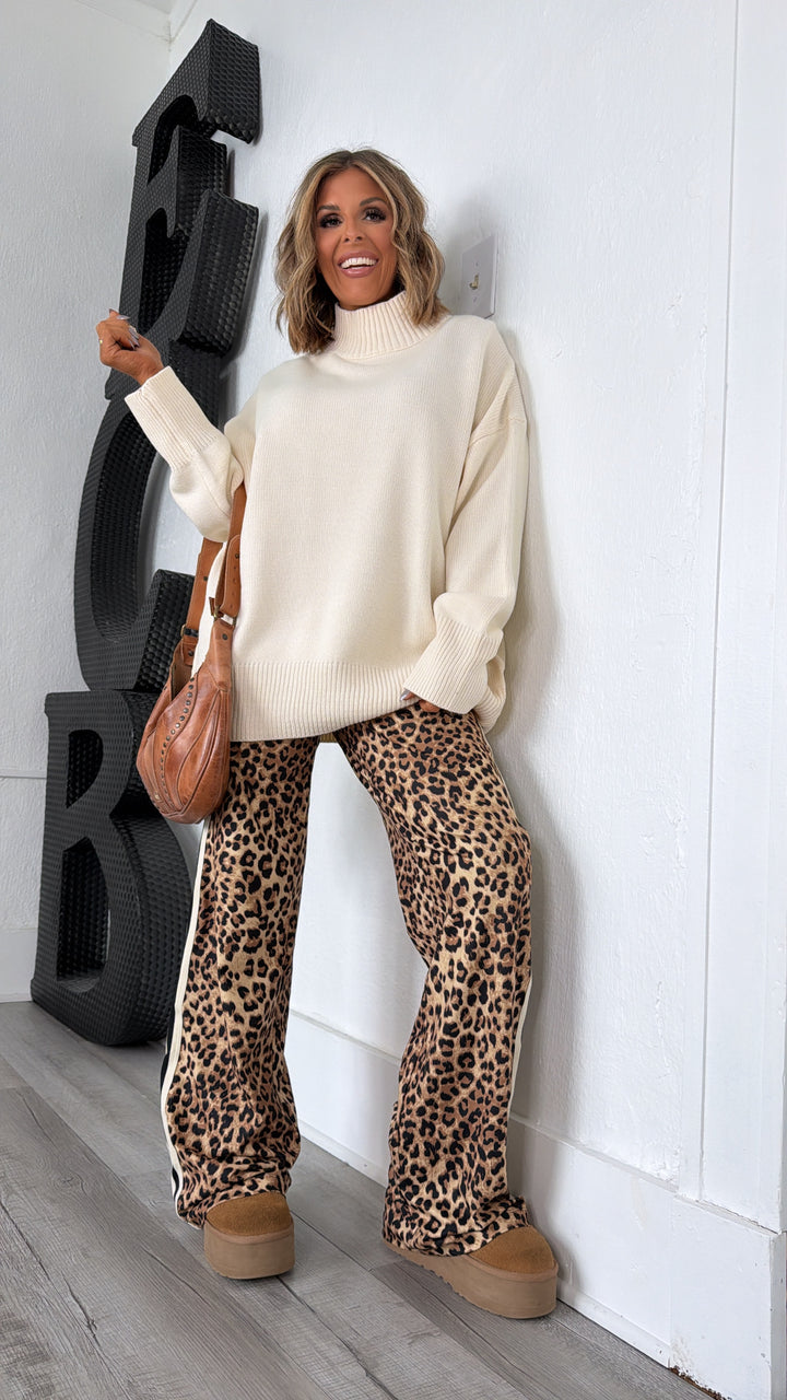 Soft Ember Mock Neck Sweater, Cream