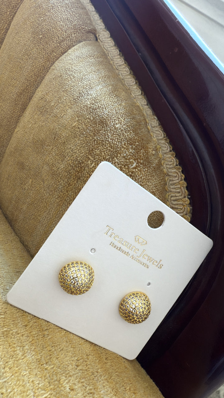 Treasure Jewels: Glitter Bead Stud, Gold