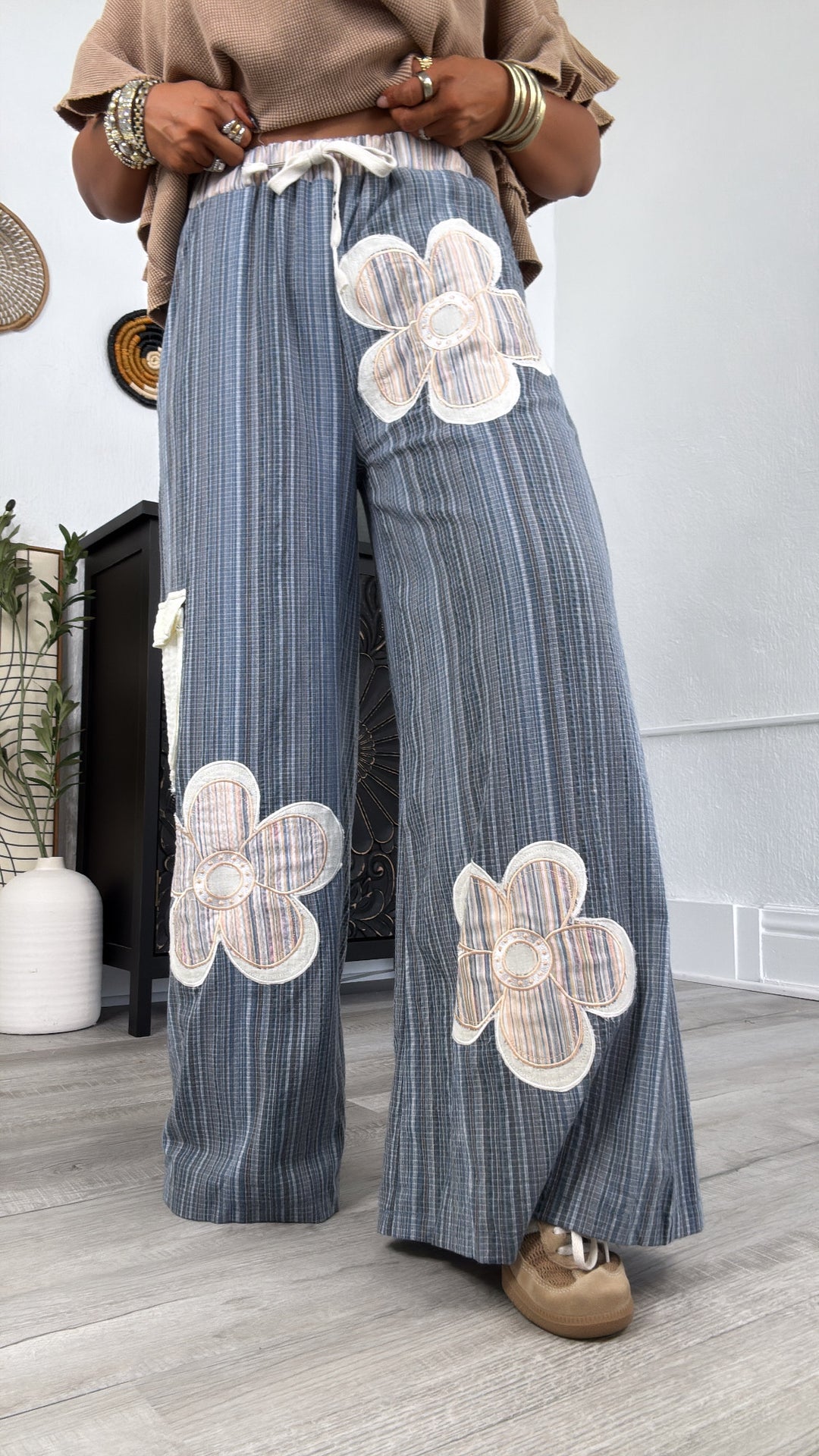 Isla Floral Pant, Navy Multi