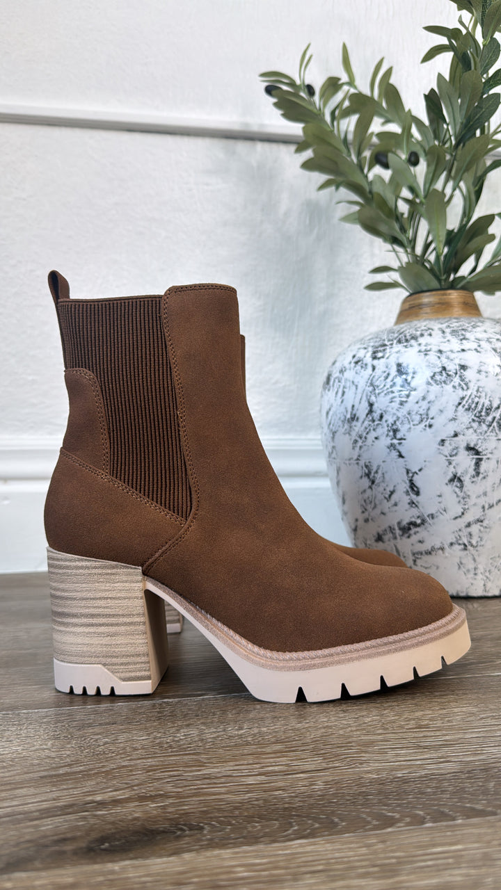 Nova Suede Heeled Bootie