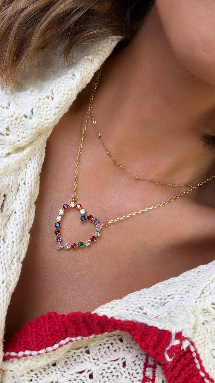 Sparkle Multi Heart Necklace