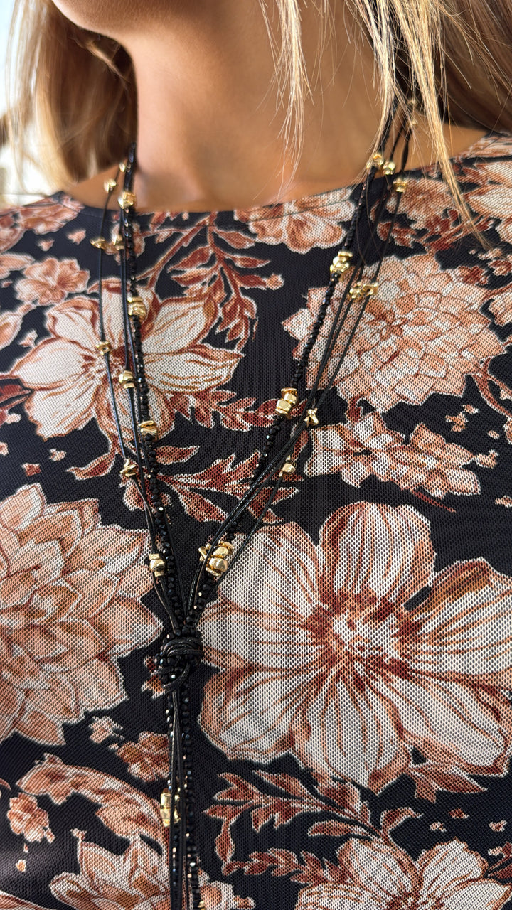 Autumn Romance Maxi Dress, Black