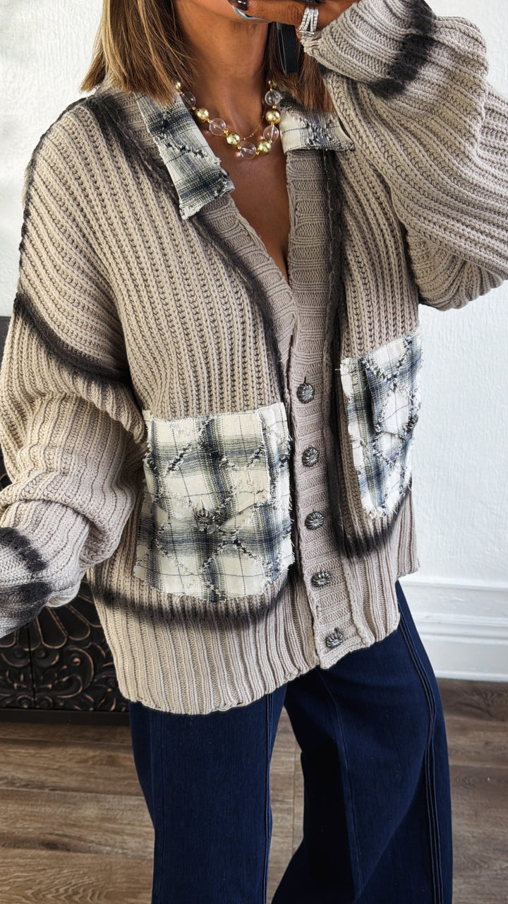 Wool & Woods Knit Cardigan, Taupe