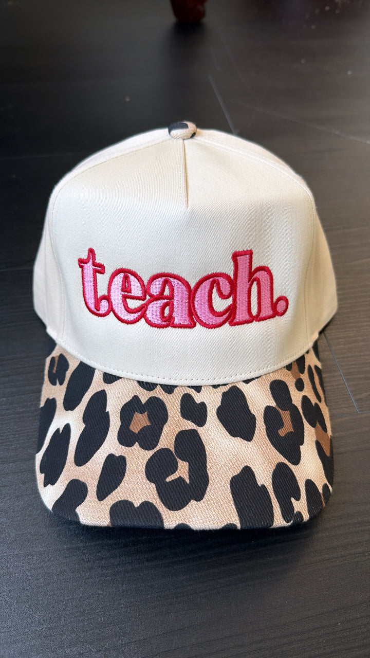 Teach Trucker Hat, Leopard