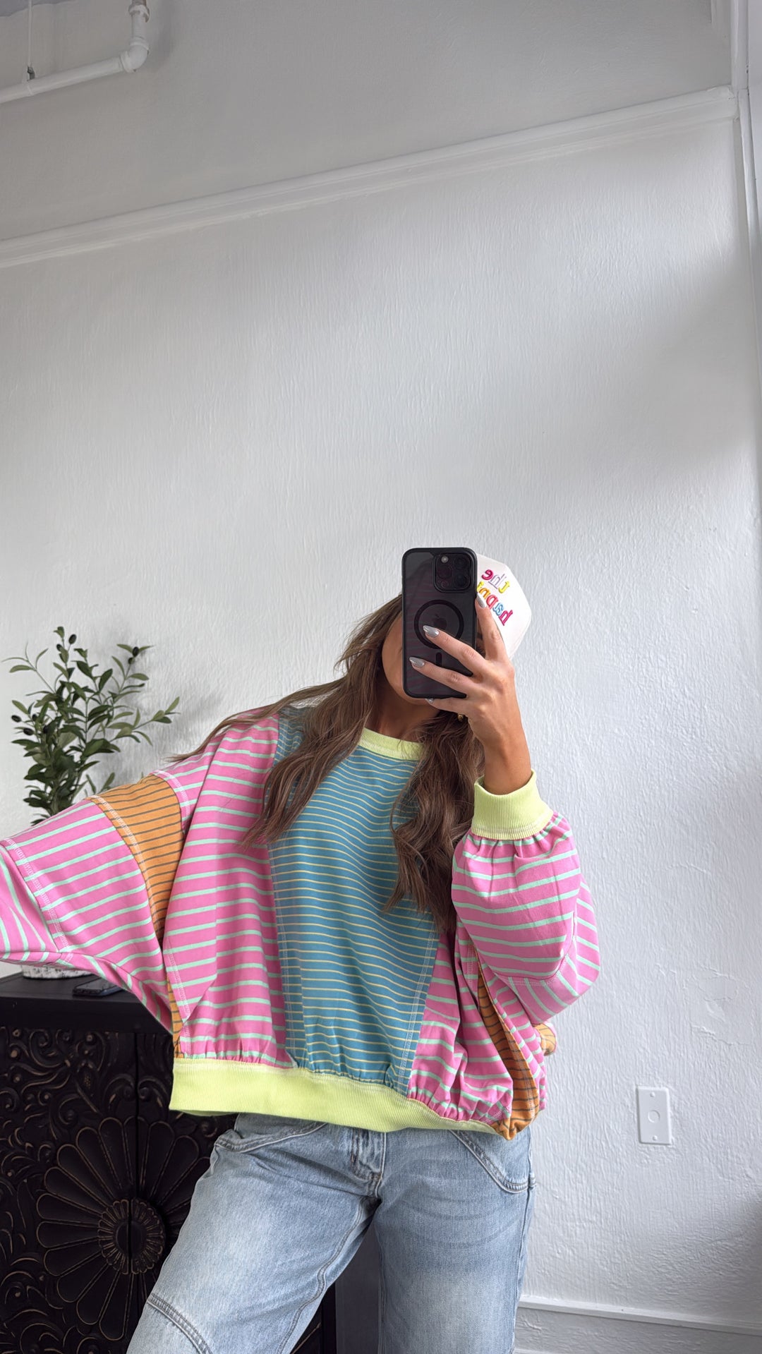 Stitch & Sail Mix Matched Top, Blue/ Pink