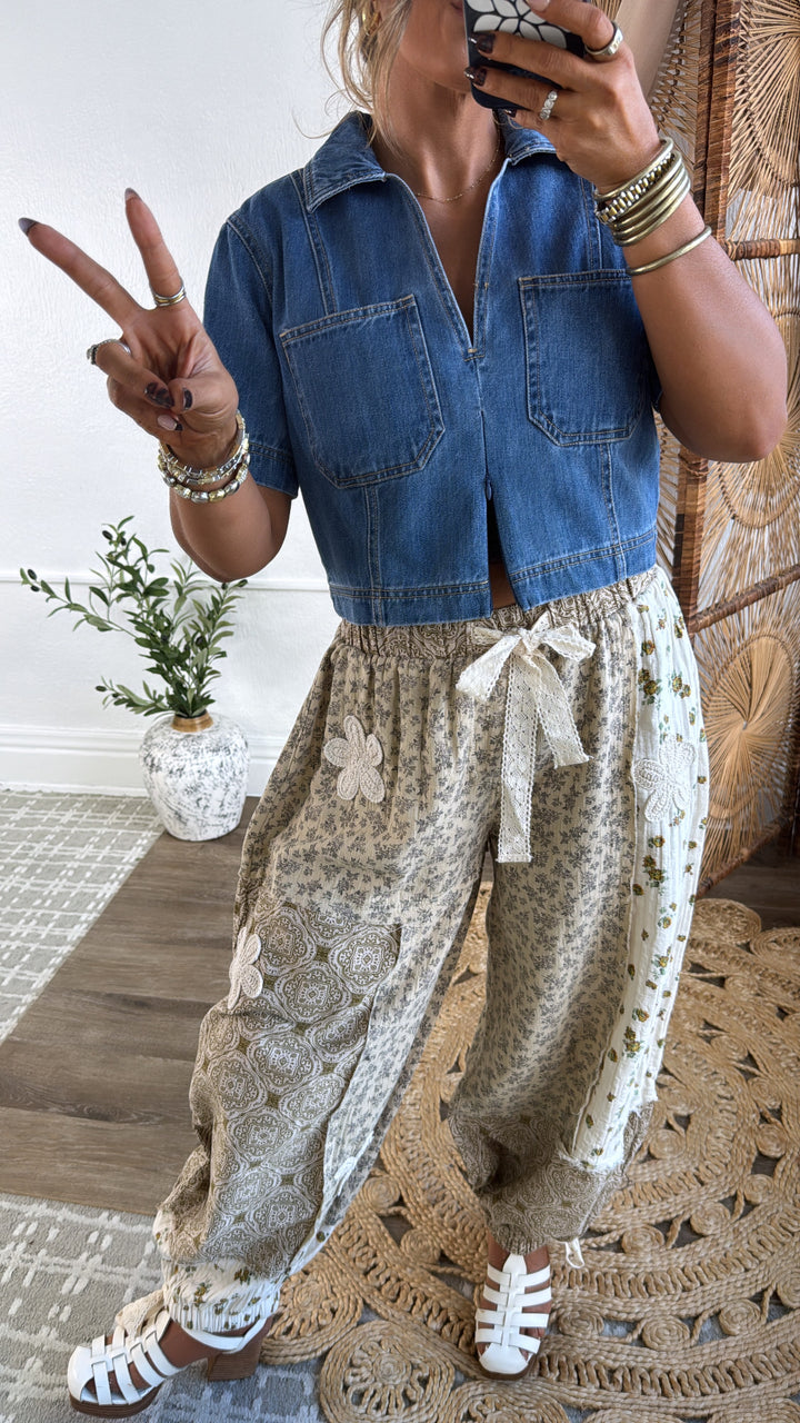 Trueform Denim Top, Risen Medium Wash