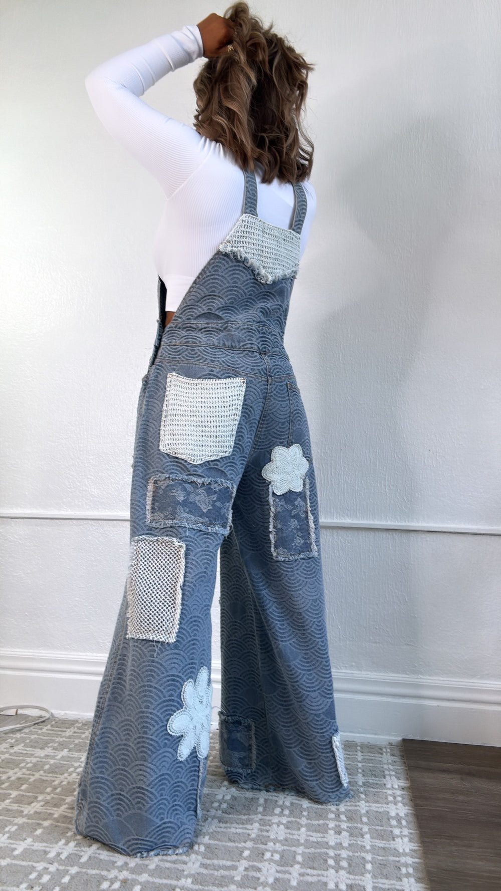 Boho Bib Overalls with Patchwork Detail