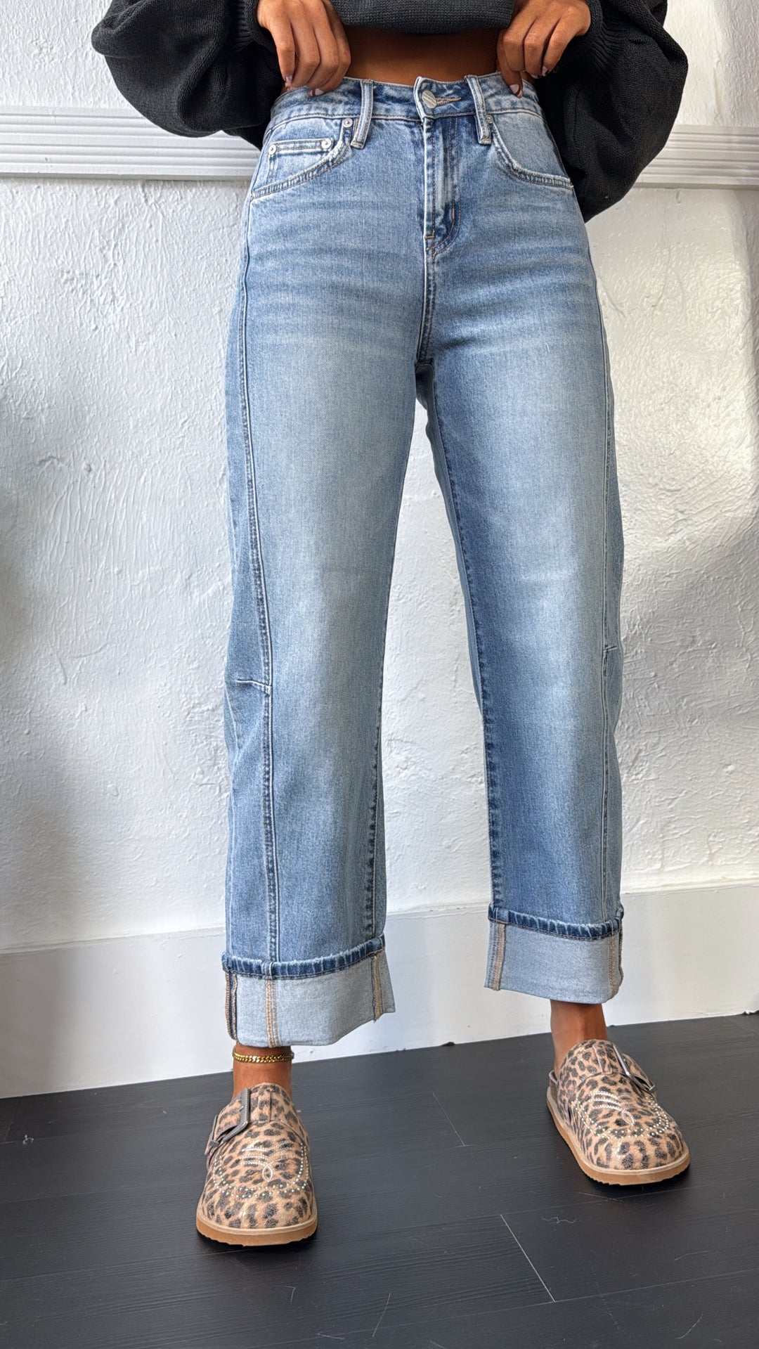 Ledger Barrel Jeans, Medium Wash