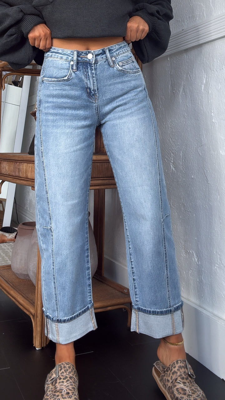 Ledger Barrel Jeans, Medium Wash